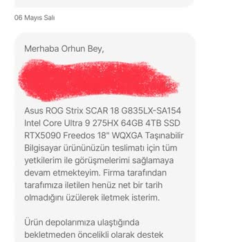 Hepsiburada'dan Ön Siparişle Alınan Laptopta Teslimat Ve İletişim Sorunları