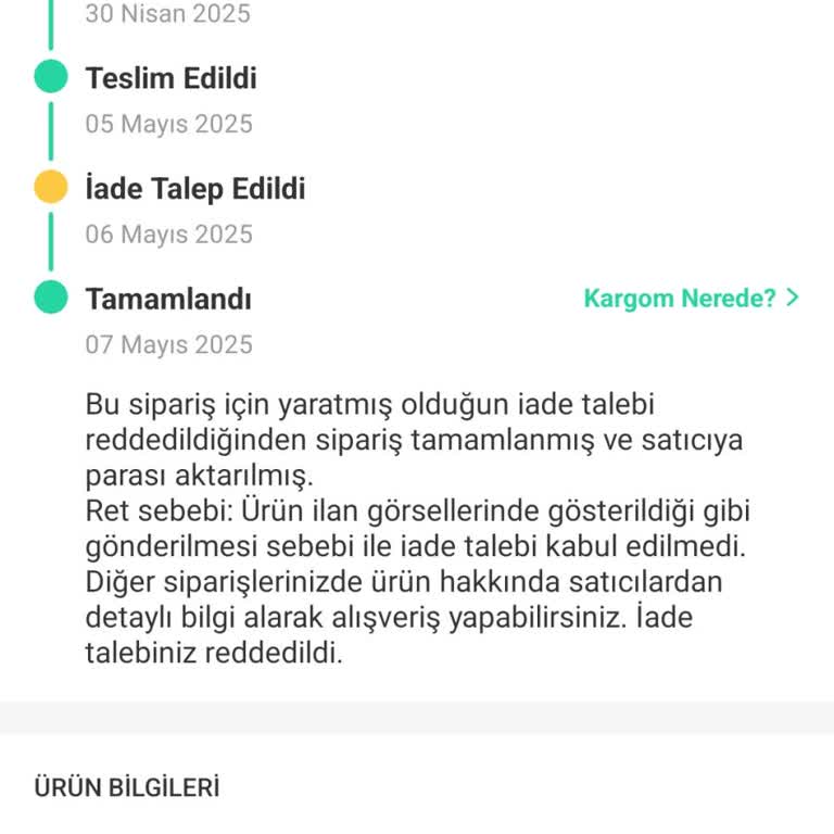 Aldığım Ürün Kullanılmış Ve Yıpranmış Geldi, İade Talebim Reddedildi