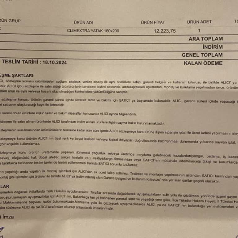 Bambi Yatak Teslimatında Yaşanan Gecikme Ve İletişim Sorunu