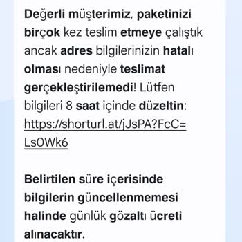 Bilinmeyen Numaradan Gelen Toplu PTT Teslimat Mesajı Endişesi