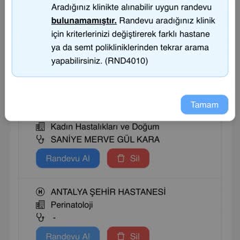 Perinataloji Bölümünde Randevu Bulamıyorum Mağdurum