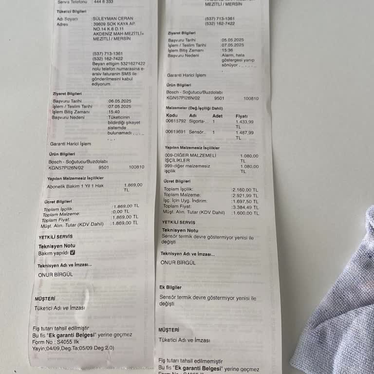 Bosch Servisinden Habersiz Ekstra Bakım Ücreti Şoku