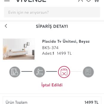 Vivense'den İptal Edilen Sipariş Ve Geciken Para İadesi Hayal Kırıklığı Yarattı