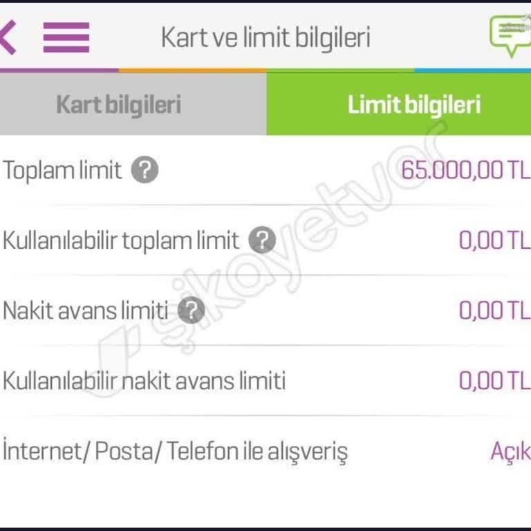 Kredi Kartı Limit Kısıtlamasının Uzun Süredir Kaldırılmaması