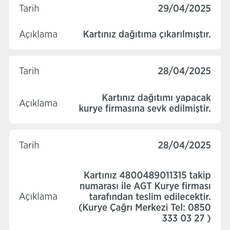 AGT Kurye İle Ziraat Bankası Kartım Teslim Edilmiyor, Müşteri Hizmetlerine Ulaşılamıyor