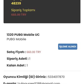 Satın Alınan UC'lerin PUBG Mobile Hesabıma Yüklenmemesi Ve Para Kesintisi