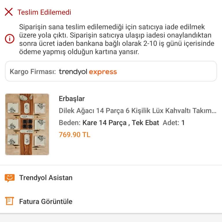 Trendyol Express Kargonun Teslimat Yapmaması Ve İade Süreci Mağduriyeti
