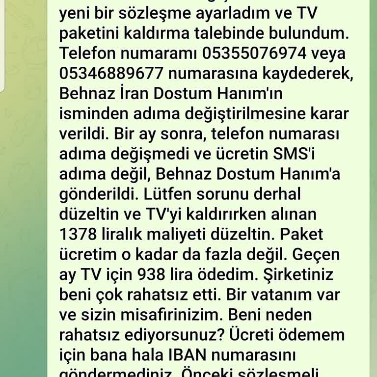 Yanlış Mobil Numara Ve TV Hizmetiyle İlgili Ödeme Sorunu