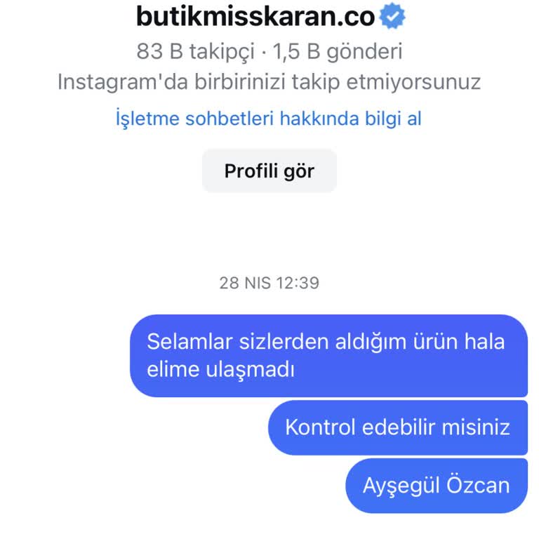 Siparişim Gelmedi, İletişim Kurulamıyor!