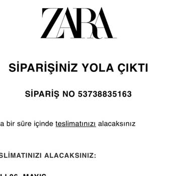 Zara Hızlı Teslimat Hizmeti Gecikti Ve Teslimat Tarihi Değiştirildi