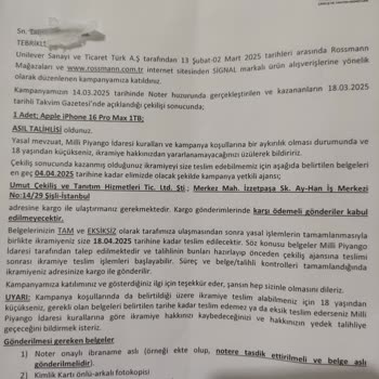 Kazandığım İphone 16 Pro Max 1 TB Yerine 256 GB Gönderildi, Mağduriyetim Giderilmiyor