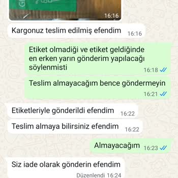 Sipariş İptali Sonrası Ürün Gönderimi Ve Para İadesi Sorunu