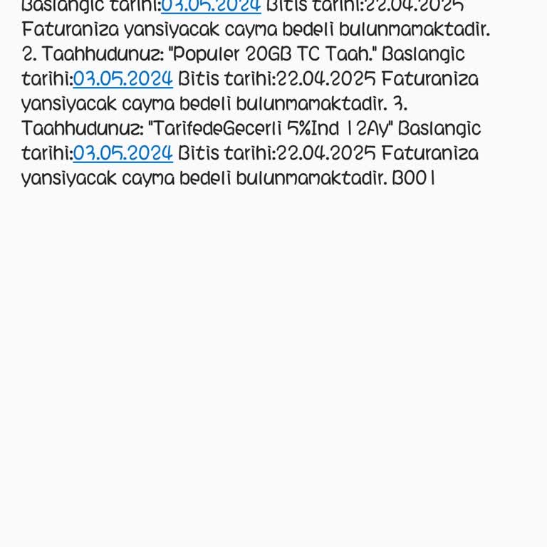 Taahhüt Olmadığı Halde Faturama Cayma Bedeli Yansıtıldı