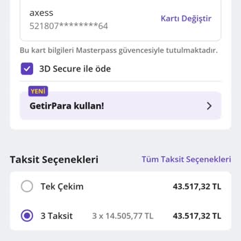 Taksit Seçeneği Sunulmasına Rağmen Tek Çekim İşlemi Ve İade Sorunu