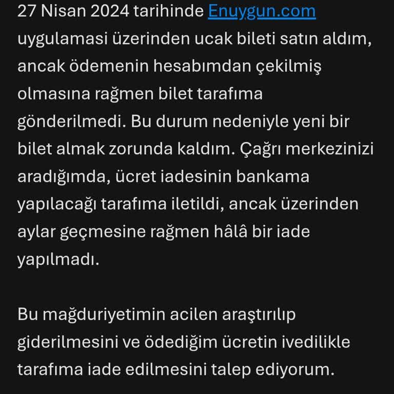 Bilet Satın Aldım Para Kesildi Onay Ve Bilet Gelmedi