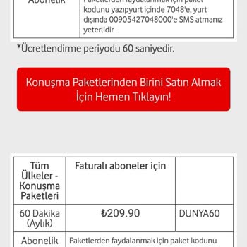 Vodafone Yurt Dışı Konuşma Paketinde Yanıltıcı Bilgi Ve Ekstra Ücret