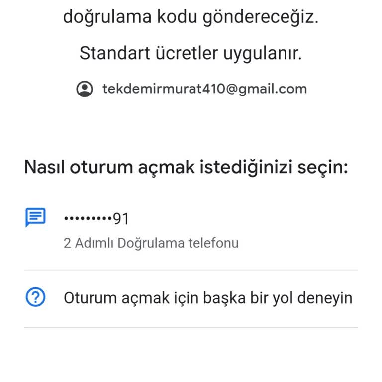 Gmail Hesabına İki Adımlı Doğrulama Nedeniyle Erişim Sağlayamıyorum