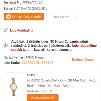 Trendyol İade Talebim Reddedildi, Orijinal Olmayan Ürün Ve İlgisiz Destek