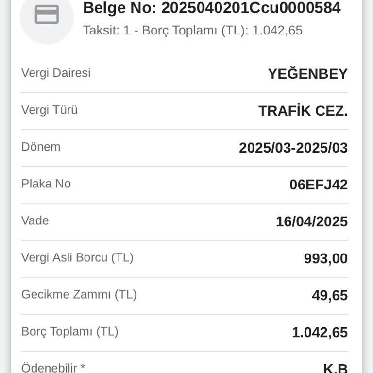 Trafik Cezasına Eklenen Gecikme Faizinin Açıklaması Yok