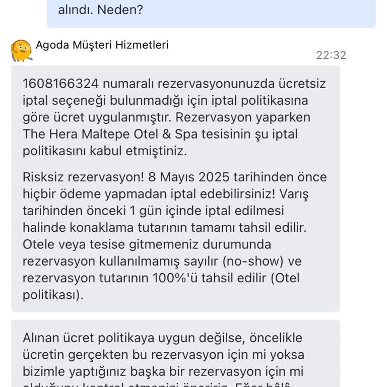 Agoda.com'da Ücretsiz İptal Seçeneğine Rağmen Param İade Edilmedi