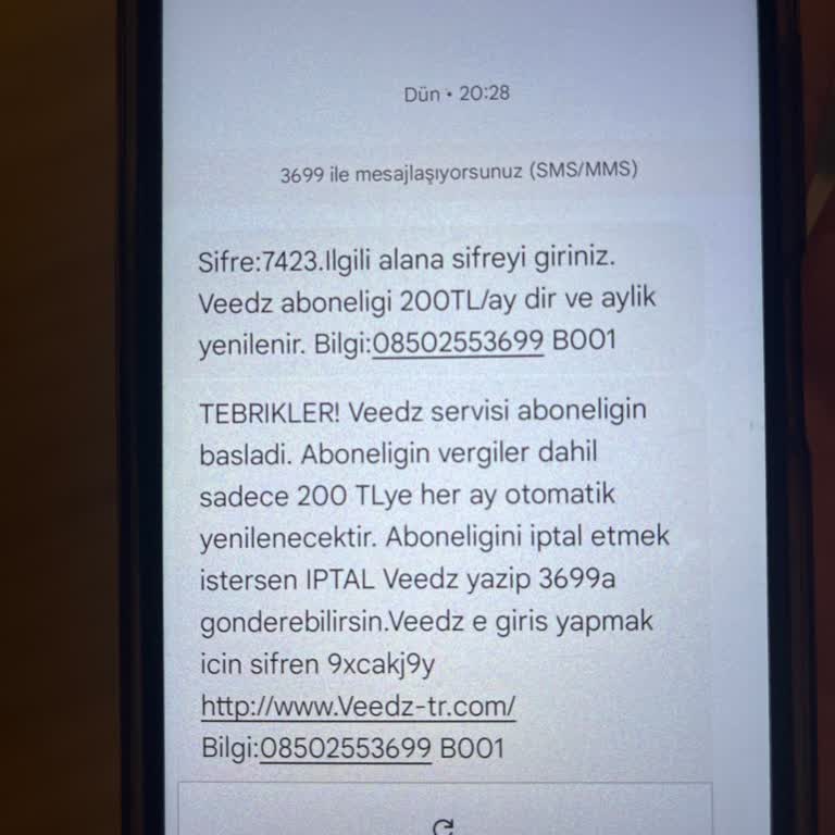 Onayım Olmadan Başlatılan Veedz Aboneliği Ve Haksız Ücret Kesintisi