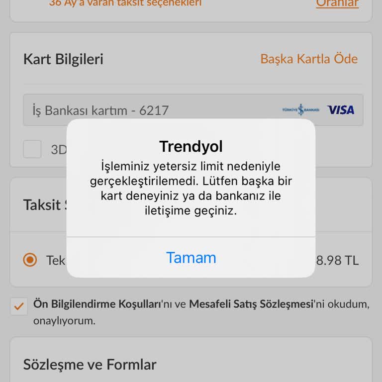 Kartımda Para Var, Siparişim Onaylanmıyor!