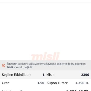 Kazanan Kuponum Hatalı Sonuçlandı