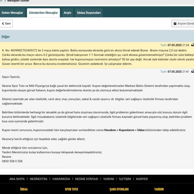 Canlı Bahislerde Onaylanan Kuponlar Sonradan Değişiyor Müşteri Mağdur Ediliyor