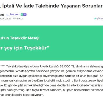 Rexven İle Yaşadığım E-ticaret Hayal Kırıklığı Ve Paramı Alamama Sorunu