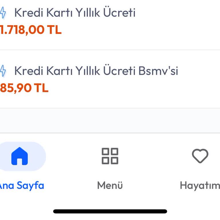 Kredi Kartı Aidatı Olarak 1803 TL Kesildi İadesini İstiyorum