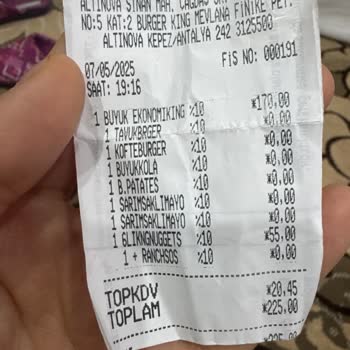 Burger King'de Bilgimiz Dışında Ekstra Ürün Ve Ücretlendirme