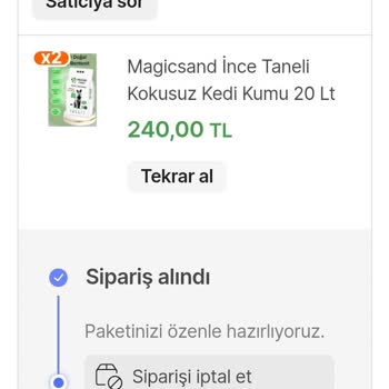 İndirimleriyakalayin Hepsiburada'da Uygun Fiyatlı Kedi Kumu Siparişim Gece İptal Edildi