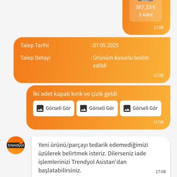 Kırık Ürün Gönderimi Ve İlgisiz Müşteri Hizmeti Nedeniyle Mağduriyet