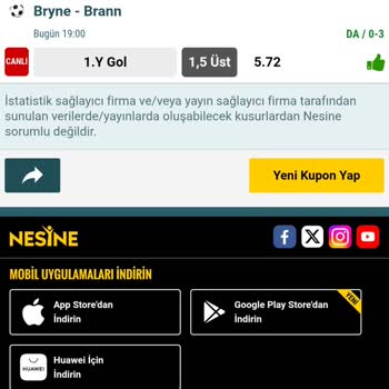Nesine.com'da Bahis Sonuçlarında Hatalı İstatistik ve Mağduriyet