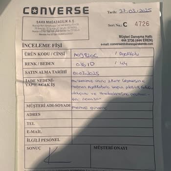 Aldığım Converse Ayakkabı Yoğun Plastik Kokuyor, Mağaza Sorunumu Çözmüyor