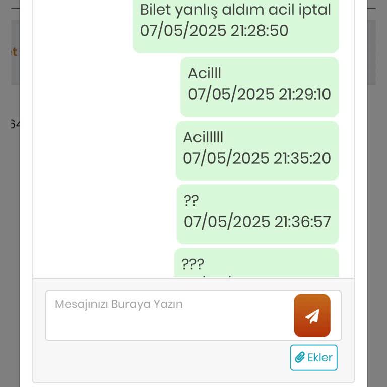 Biletlerin Gönderimi Yapılmadı İletişim Kuramıyorum
