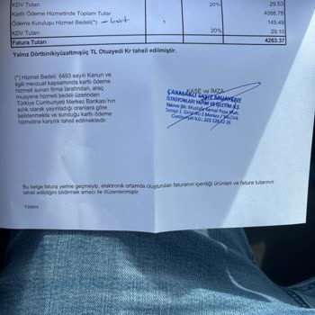 Tüvtürk Muayene İstasyonunda Kredi Kartı Komisyonu Kesintisi