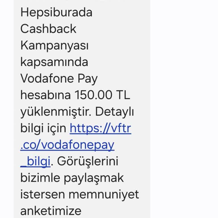 Vodafone Pay Yüzde 50 Cashback Kampanyasında Yanlış Kampanyaya Dahil Edilme Sorunu