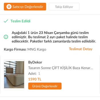 Siparişimin İkinci Ürünü Teslim Edilmedi Firma Dönüş Yapmıyor
