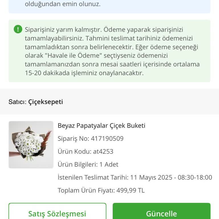 Ödeme Yapıldığı Halde Siparişim Tamamlanmadı