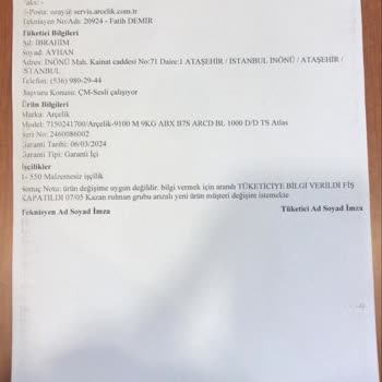 Yeni Alınan Çamaşır Makinesinin Arızası Sonrası Değişim Talebim Reddedildi