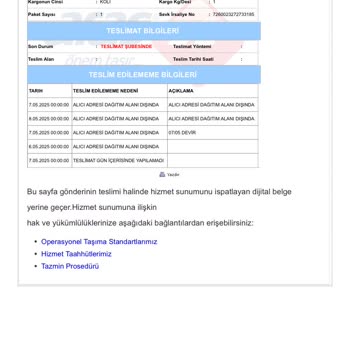 Aras Kargo Beylerbeyi Şubesi Sürekli Teslimat Ve İletişim Sorunu Yaşatıyor