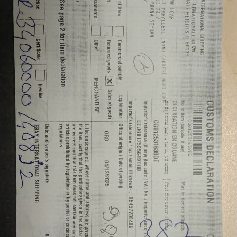 Gümrük Vergisi Dahil Aldığım Ürüne Adana'da Tekrar Vergi İstendi