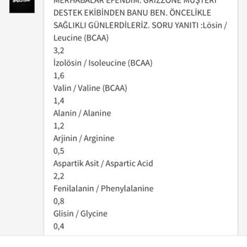 Grizzy Whey Protein Ürününde İçerik Bilgisi Eksikliği Ve Müşteri Taleplerinin Dikkate Alınmaması