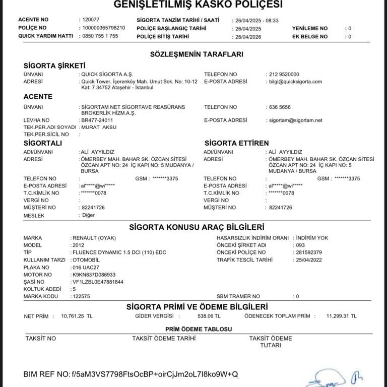 Kasko Poliçesi Başlama Saati Mağduriyeti Ve Hasar Reddi