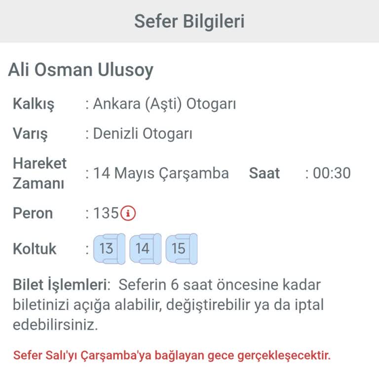 Alınan Bilette Yaşanan Mağduriyet Ve İletişim Sorunları