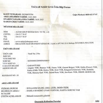 Garanti Ve Servis Sürecinde Yaşanan Sorunlar: Ürün Arızası Ve Destek Eksikliği