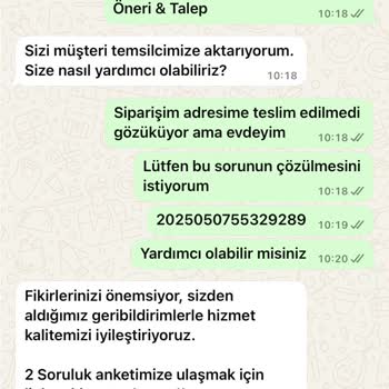 Evdeyken Teslimat Yapılmadı, Destek Alamadım!