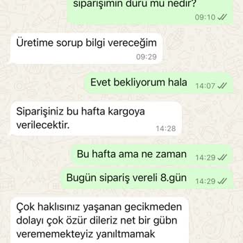 Tisho Siparişim 9 Gündür Kargoya Verilmedi Ve İletişim Çok Yavaş