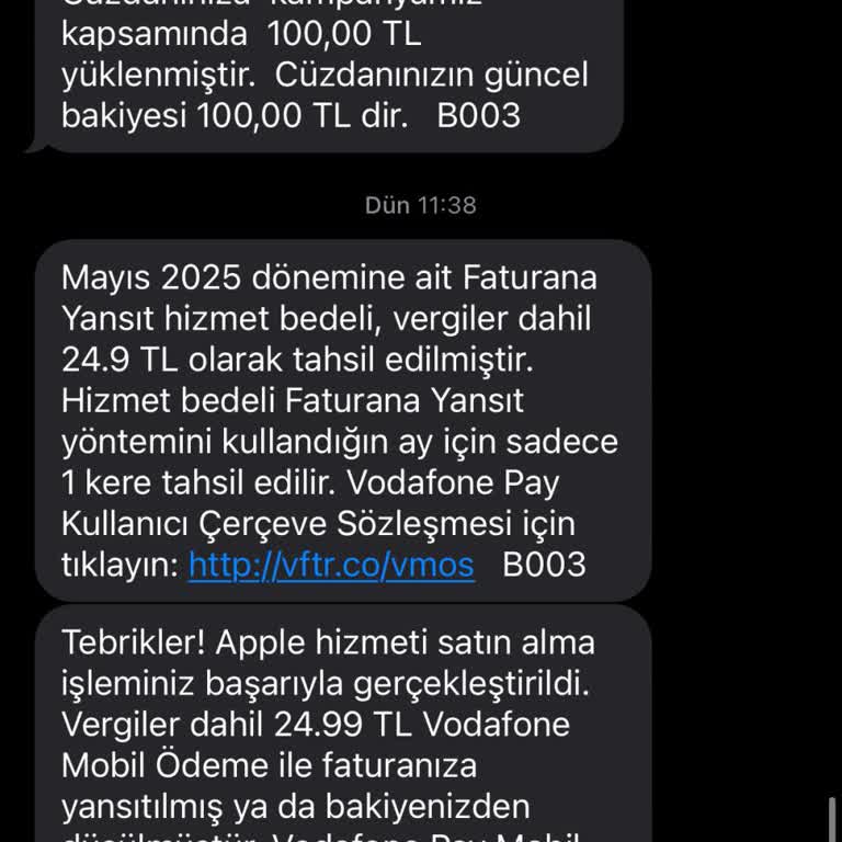 Bilgim Dışında Apple Hizmeti İçin Ödeme Alındı